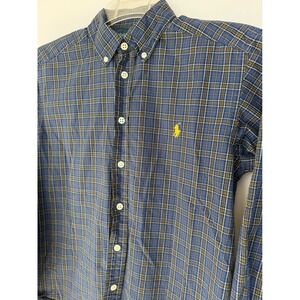 Polo Ralph Lauren Boys Size M (10-12) Blue Plaid Button Down Long Sleeve Shirt